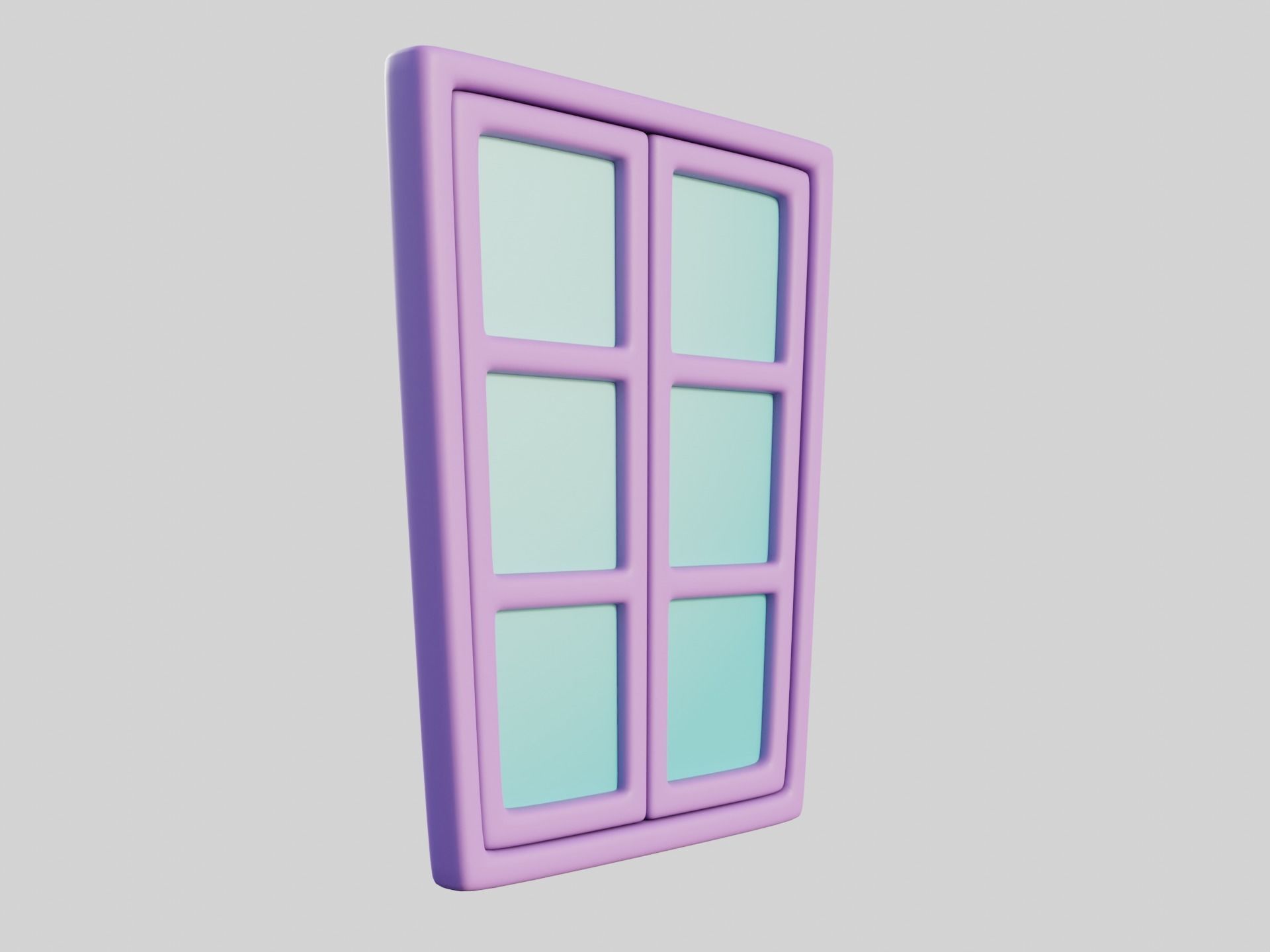 Cartoon Window 4b Low-poly 3D model_6