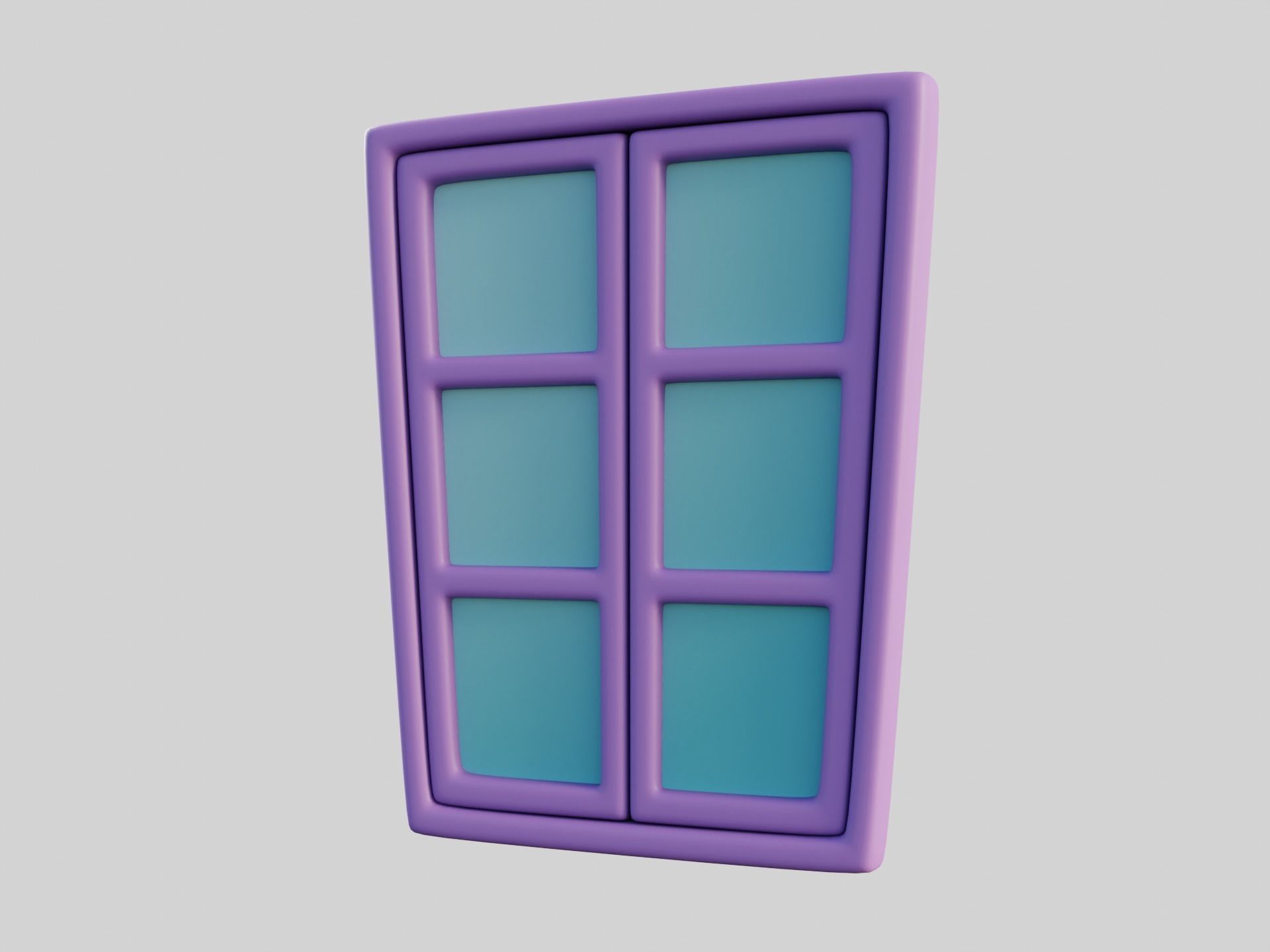 Cartoon Window 4b Low-poly 3D model_4