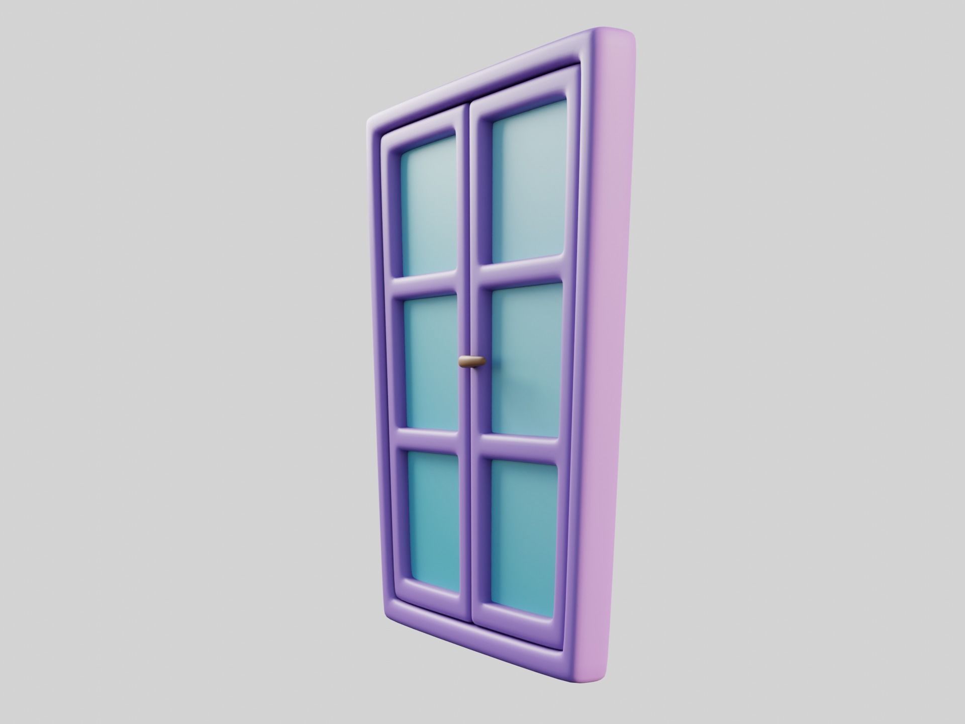 Cartoon Window 4b Low-poly 3D model_8