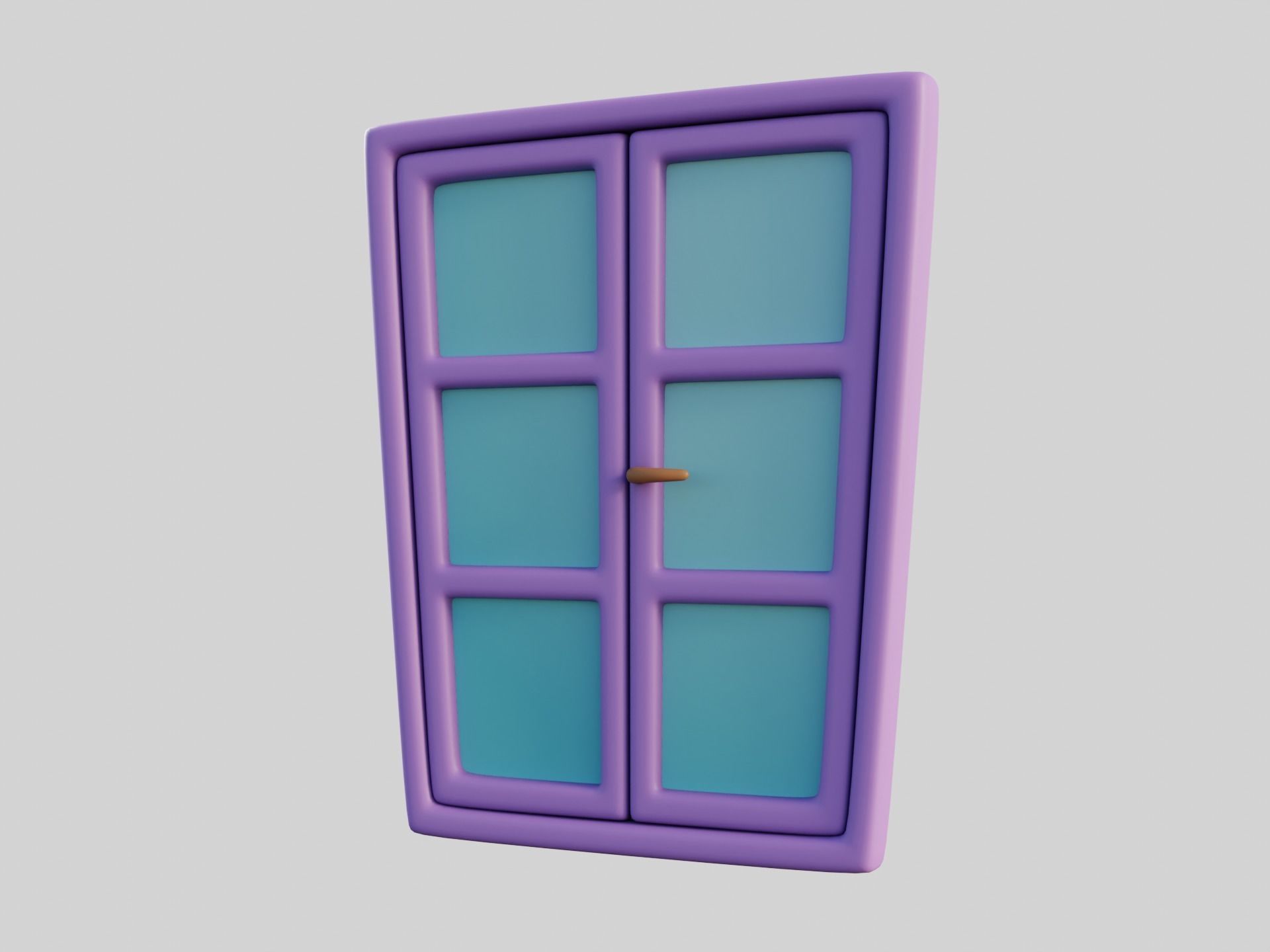 Cartoon Window 4b Low-poly 3D model_9