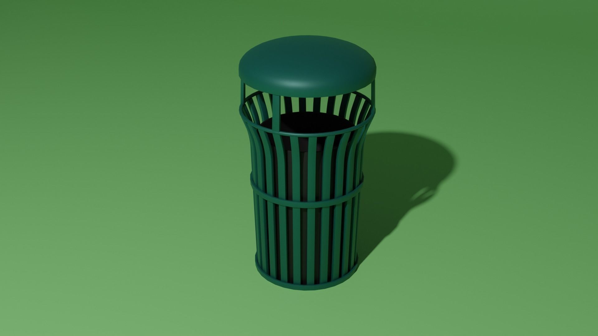 Outside trash can  Low-poly 3D model_2