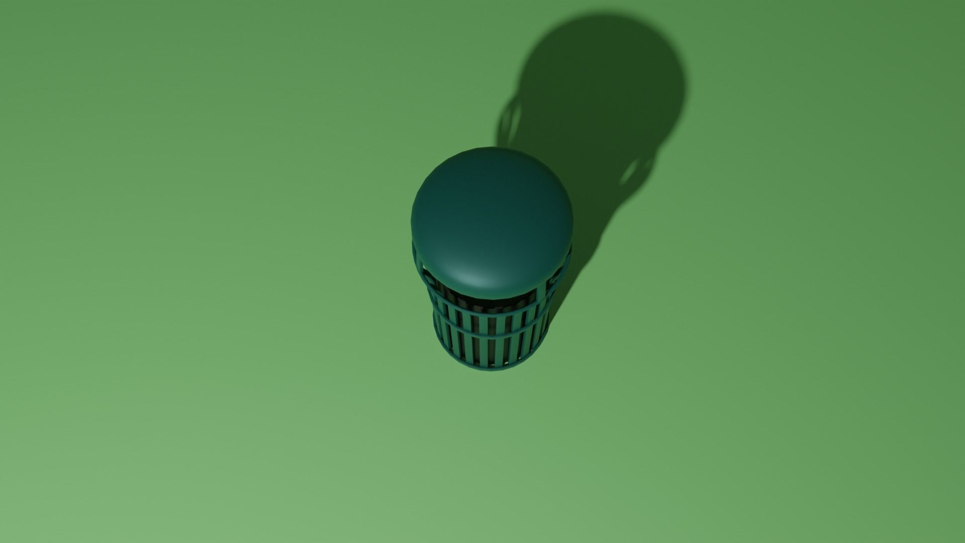 Outside trash can  Low-poly 3D model_4