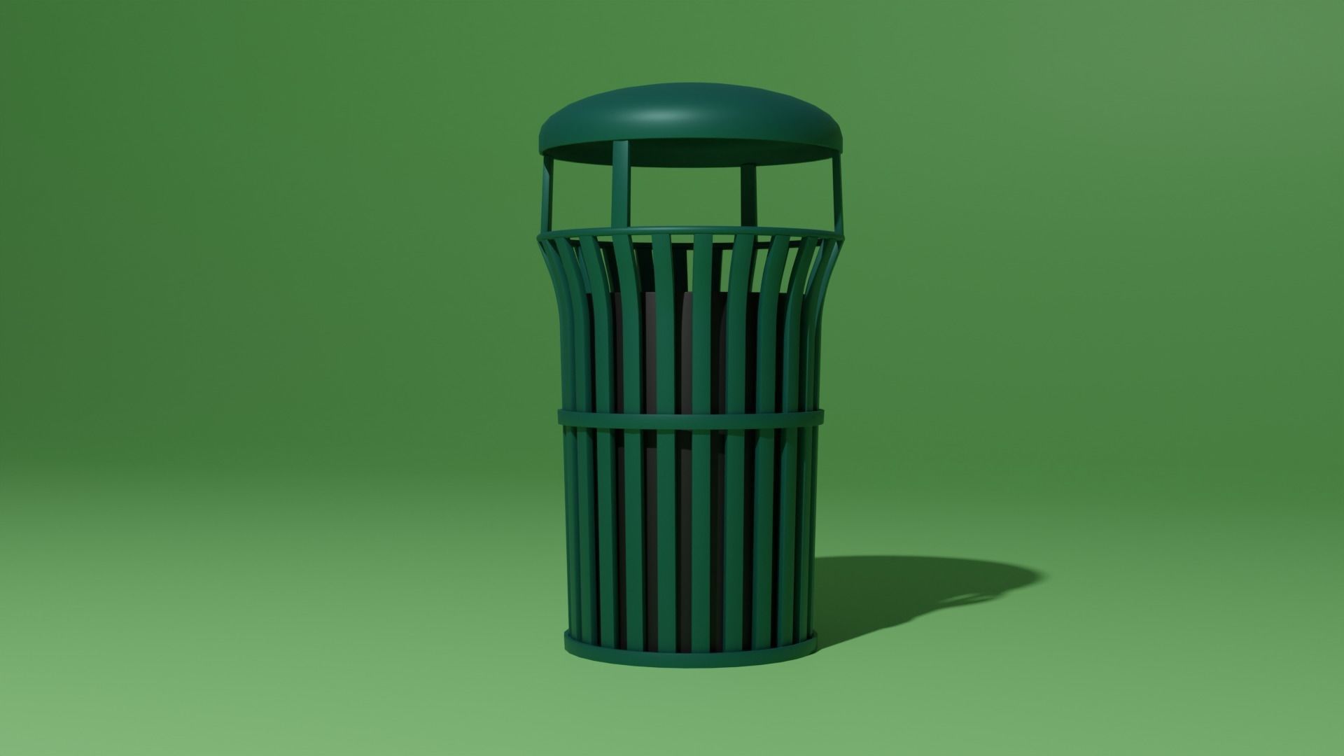 Outside trash can  Low-poly 3D model_10