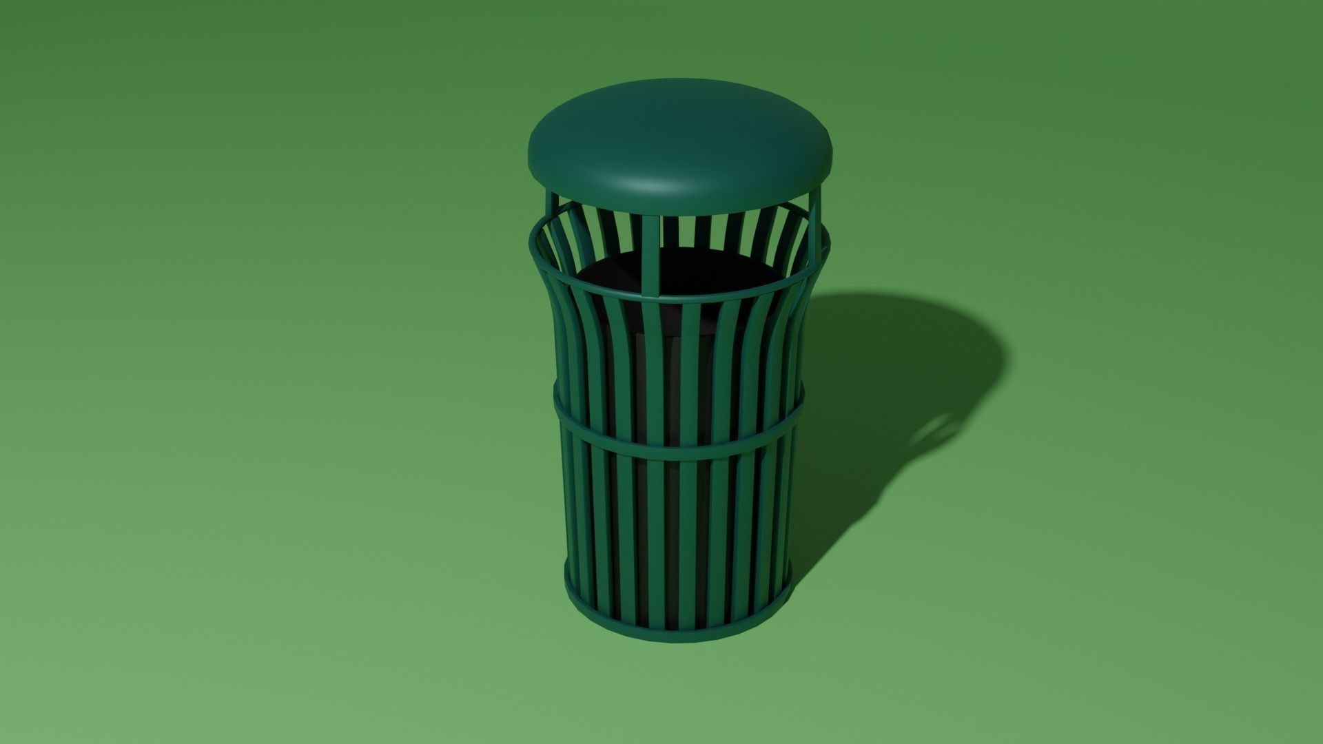 Outside trash can  Low-poly 3D model_1