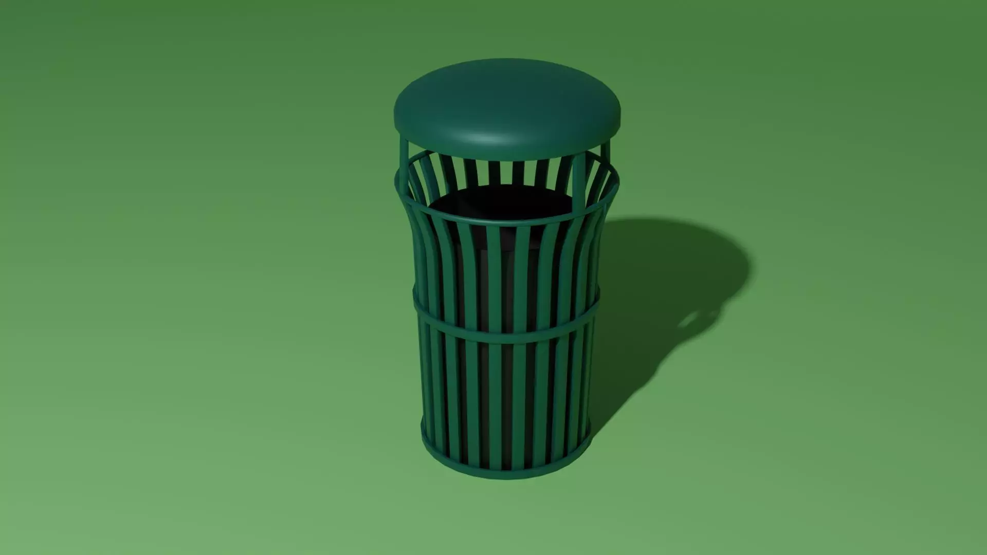 Outside trash can  Low-poly 3D model_0