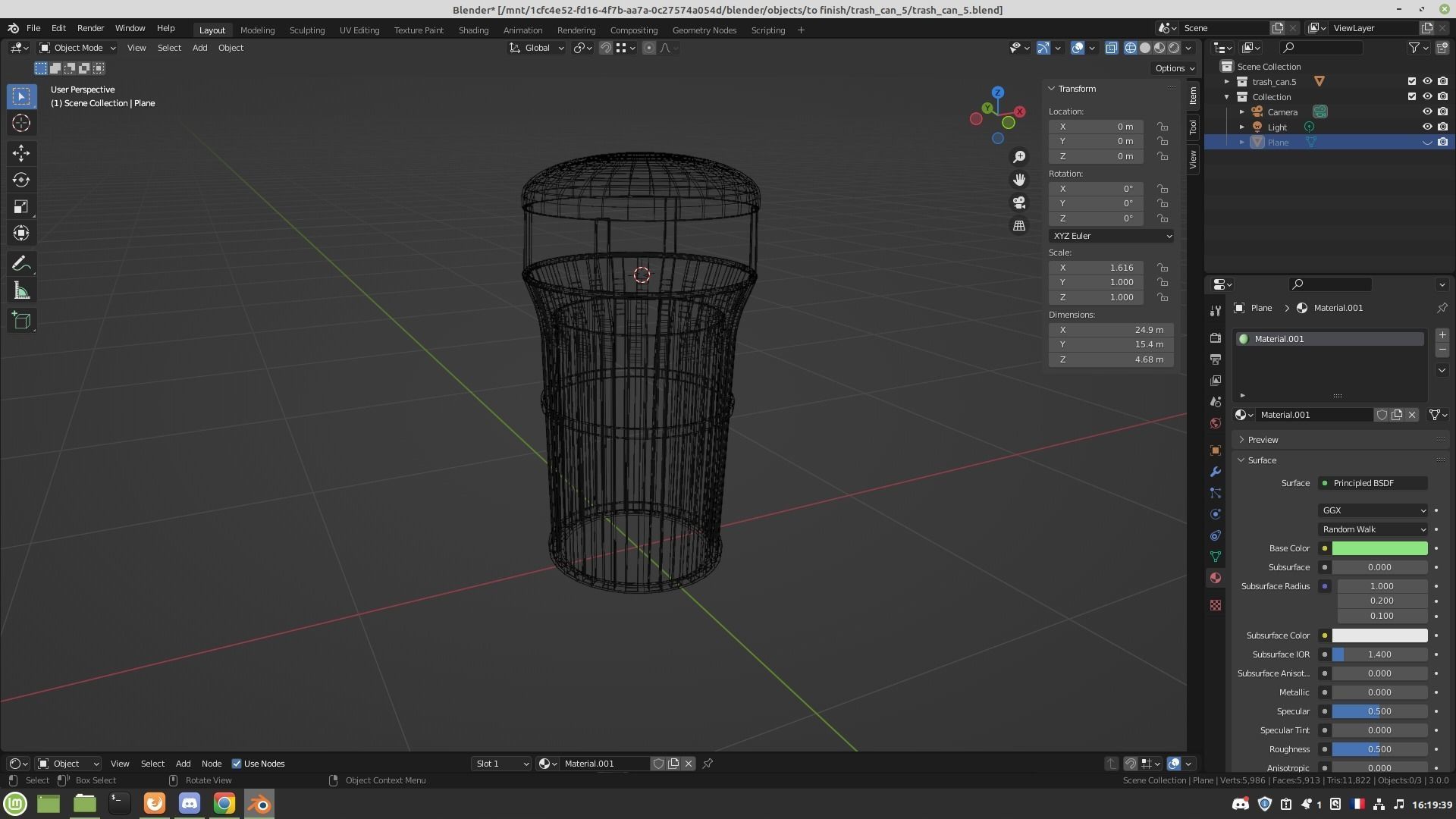 Outside trash can  Low-poly 3D model_12