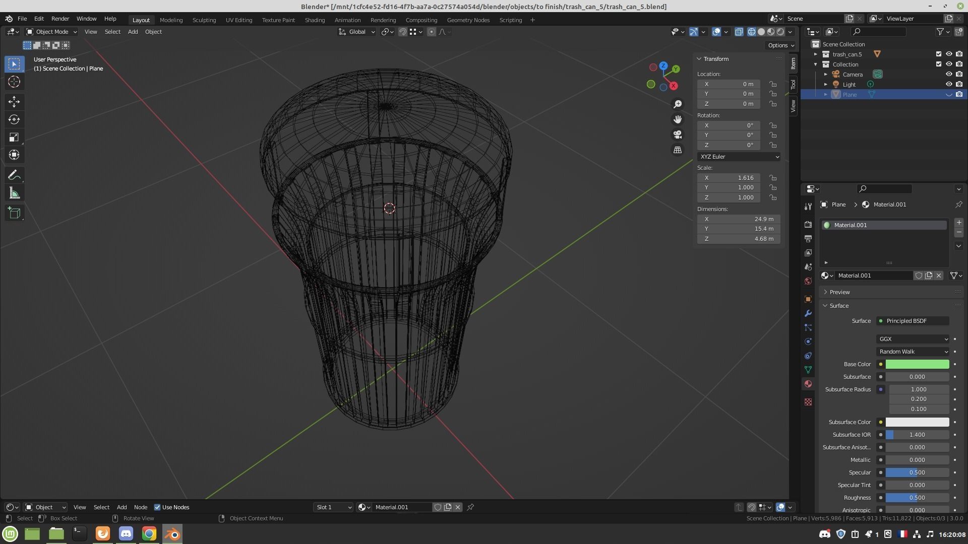 Outside trash can  Low-poly 3D model_13
