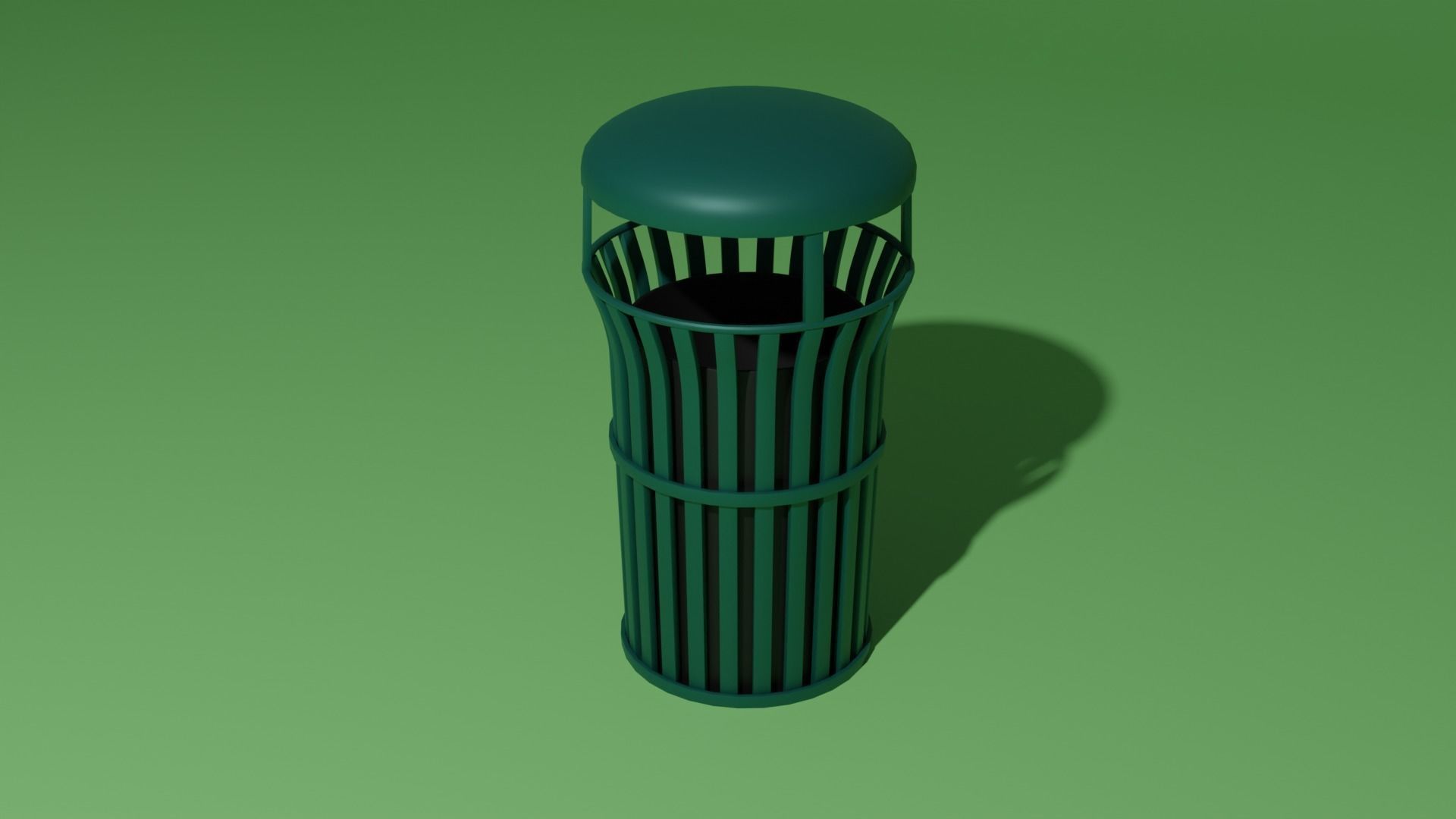 Outside trash can  Low-poly 3D model_3