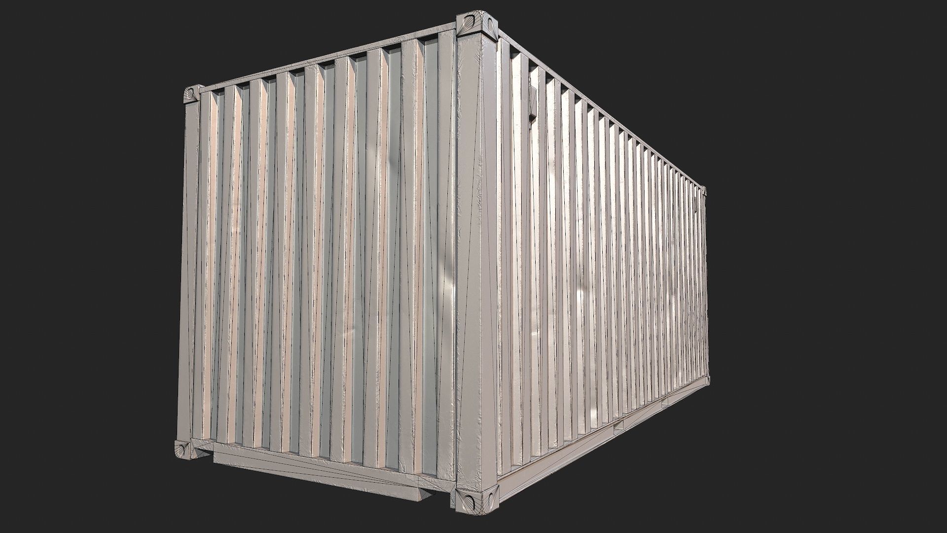 Low Poly PBR Shipping Container 20ft Low-poly 3D model_15