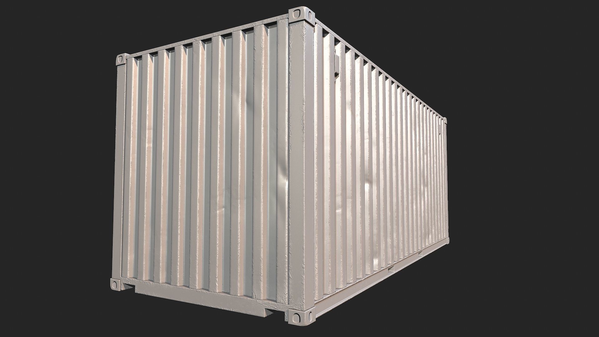 Low Poly PBR Shipping Container 20ft Low-poly 3D model_9