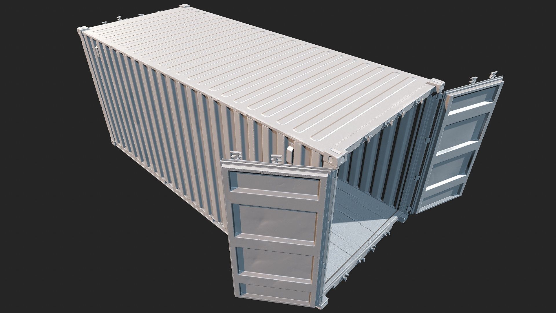 Low Poly PBR Shipping Container 20ft Low-poly 3D model_13
