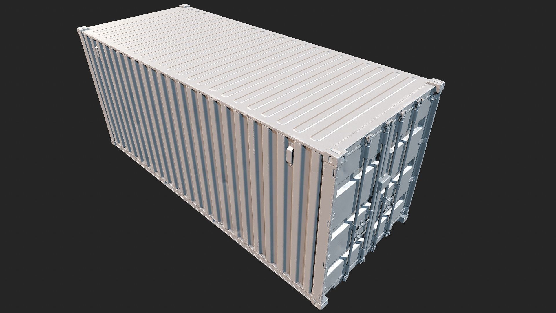 Low Poly PBR Shipping Container 20ft Low-poly 3D model_10