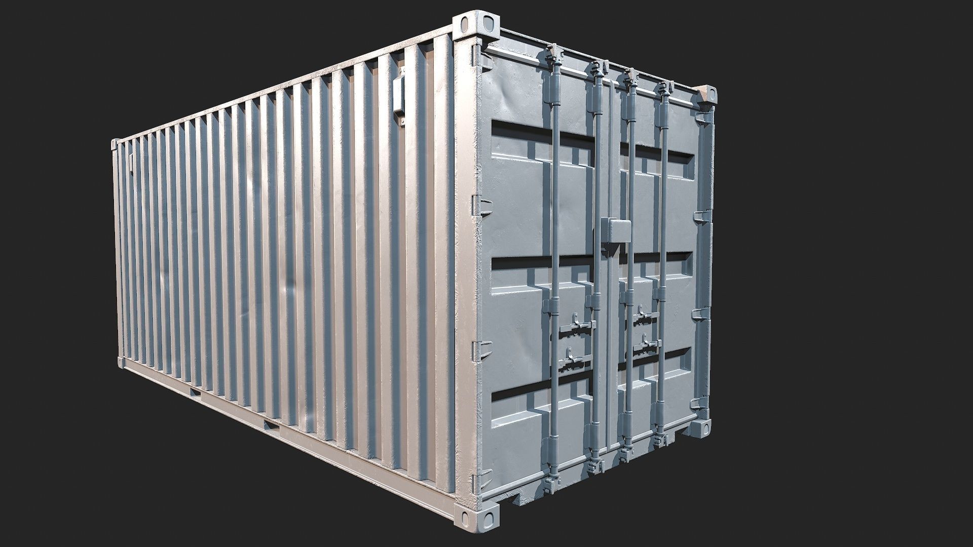 Low Poly PBR Shipping Container 20ft Low-poly 3D model_8