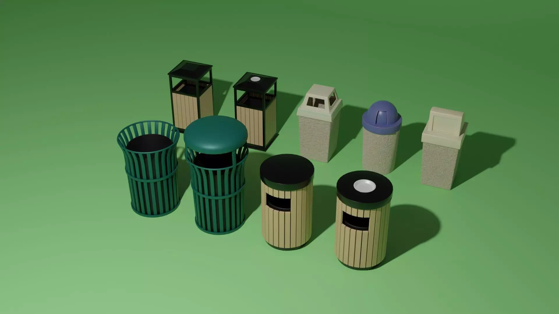 Trash cans or bins 3D model