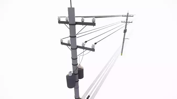Utility power Pole 3d model 3D model