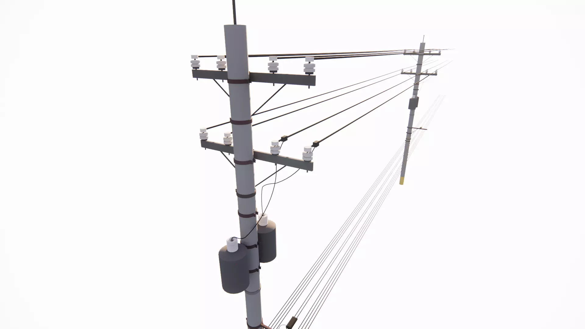 Utility power Pole 3d model 3D model_0