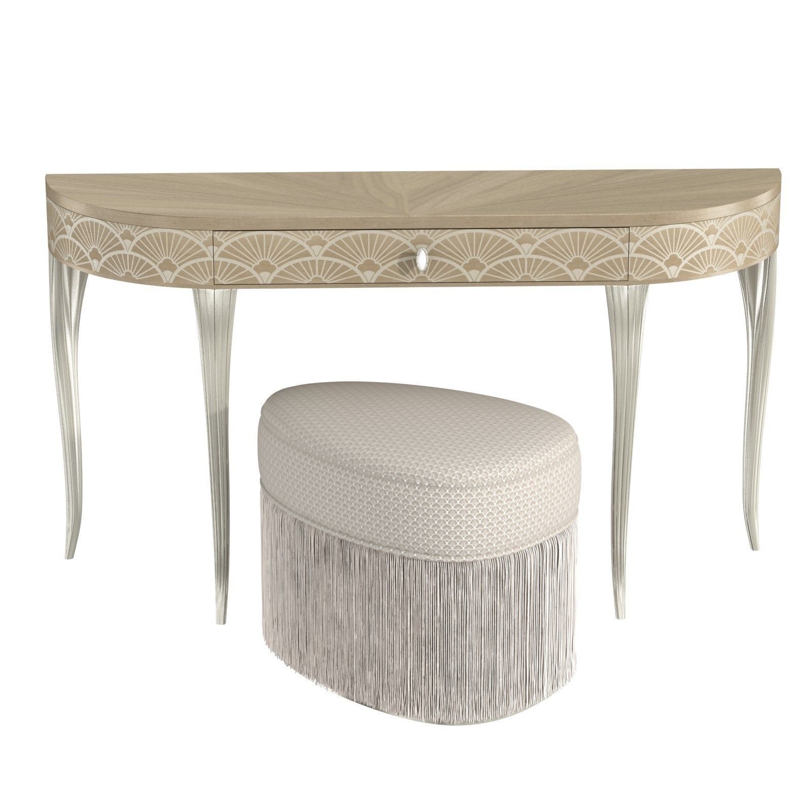 Caracole Lilian Console table and ottoman 3D model CGTrader