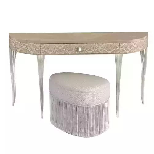 Caracole Lilian Console table and ottoman 3D model