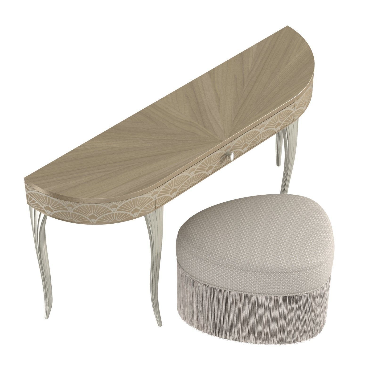 Caracole Lilian Console table and ottoman 3D model CGTrader