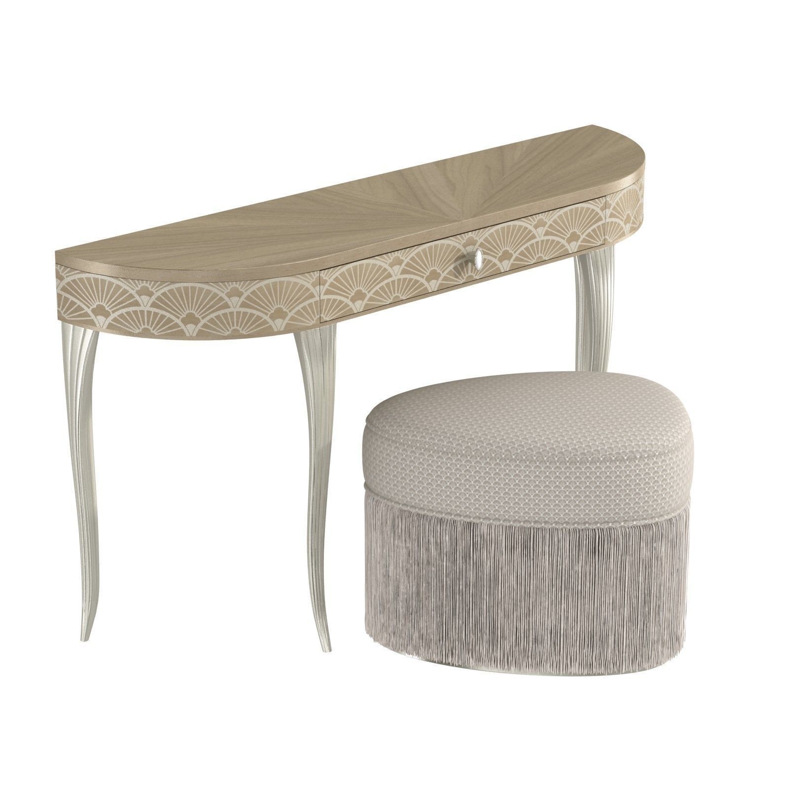 Caracole Lilian Console table and ottoman 3D model CGTrader