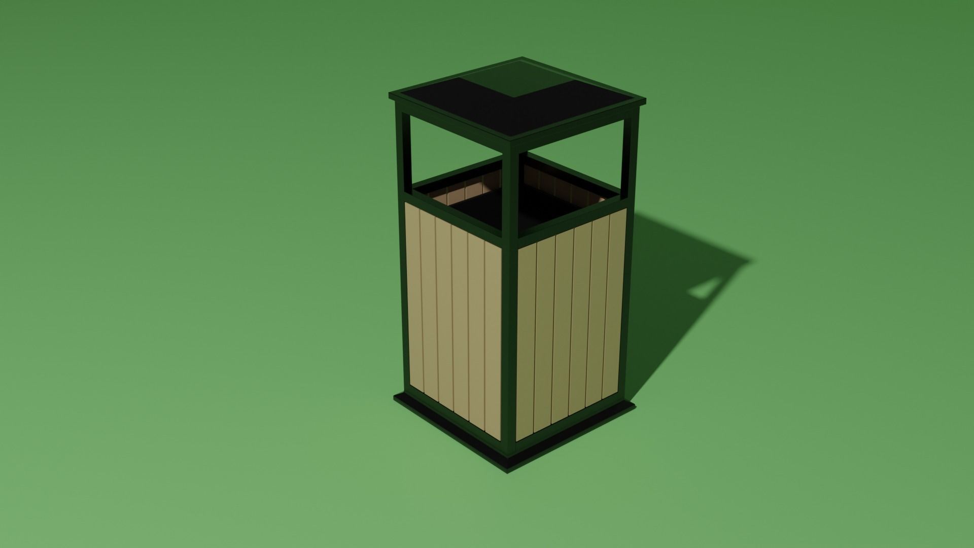 Trash bin Low-poly 3D model_2