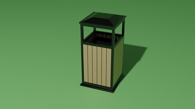 Trash bin Low-poly 3D model