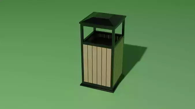 Trash bin Low-poly 3D model