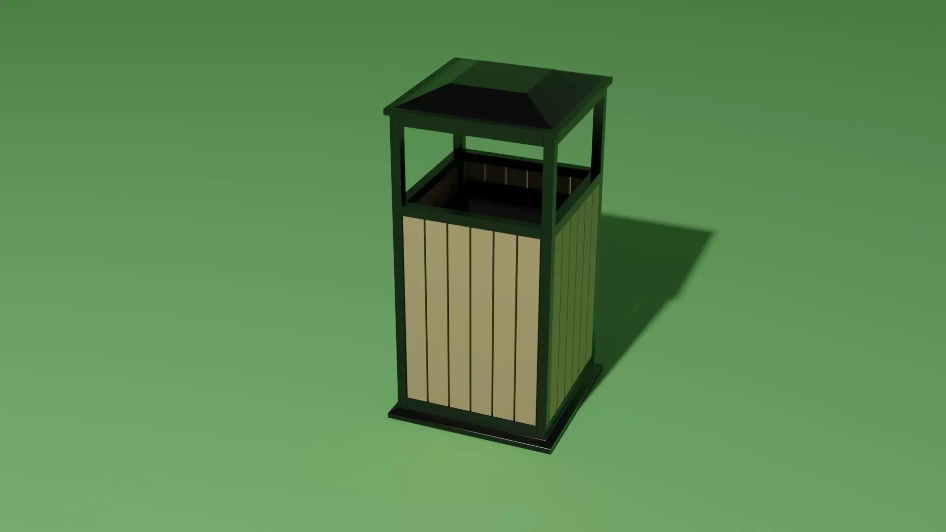 Trash bin Low-poly 3D model_0