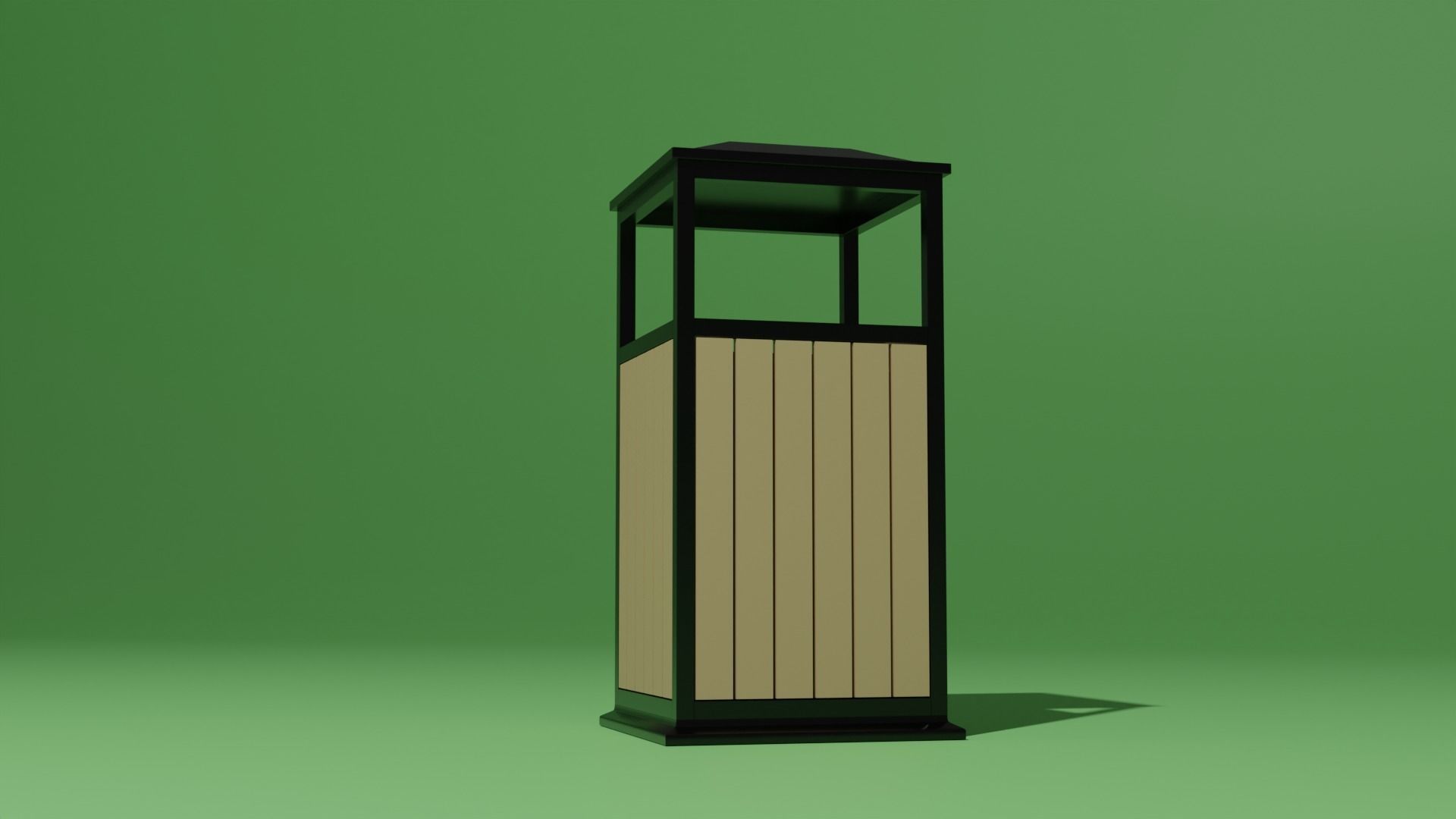 Trash bin Low-poly 3D model_9