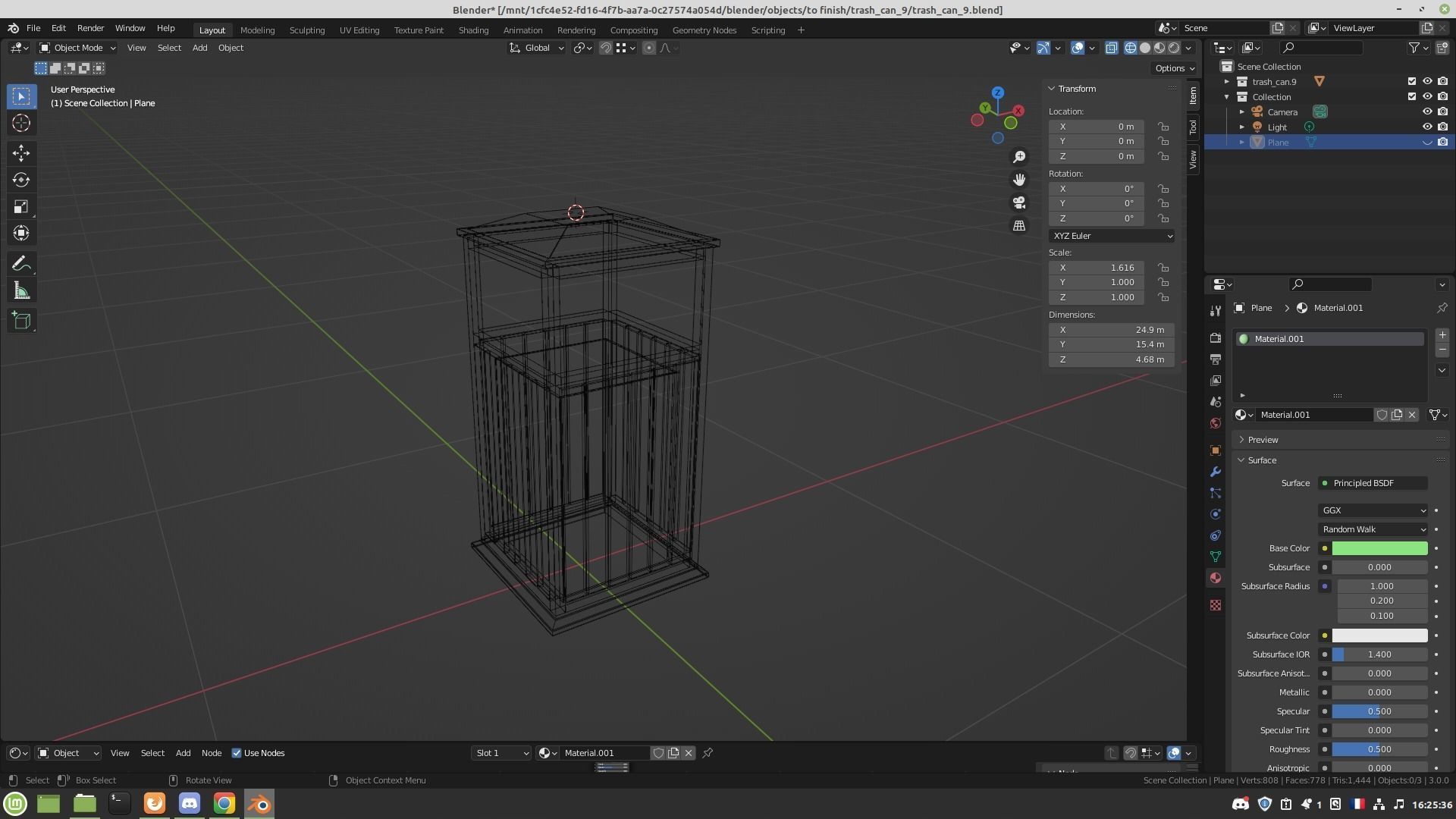 Trash bin Low-poly 3D model_12