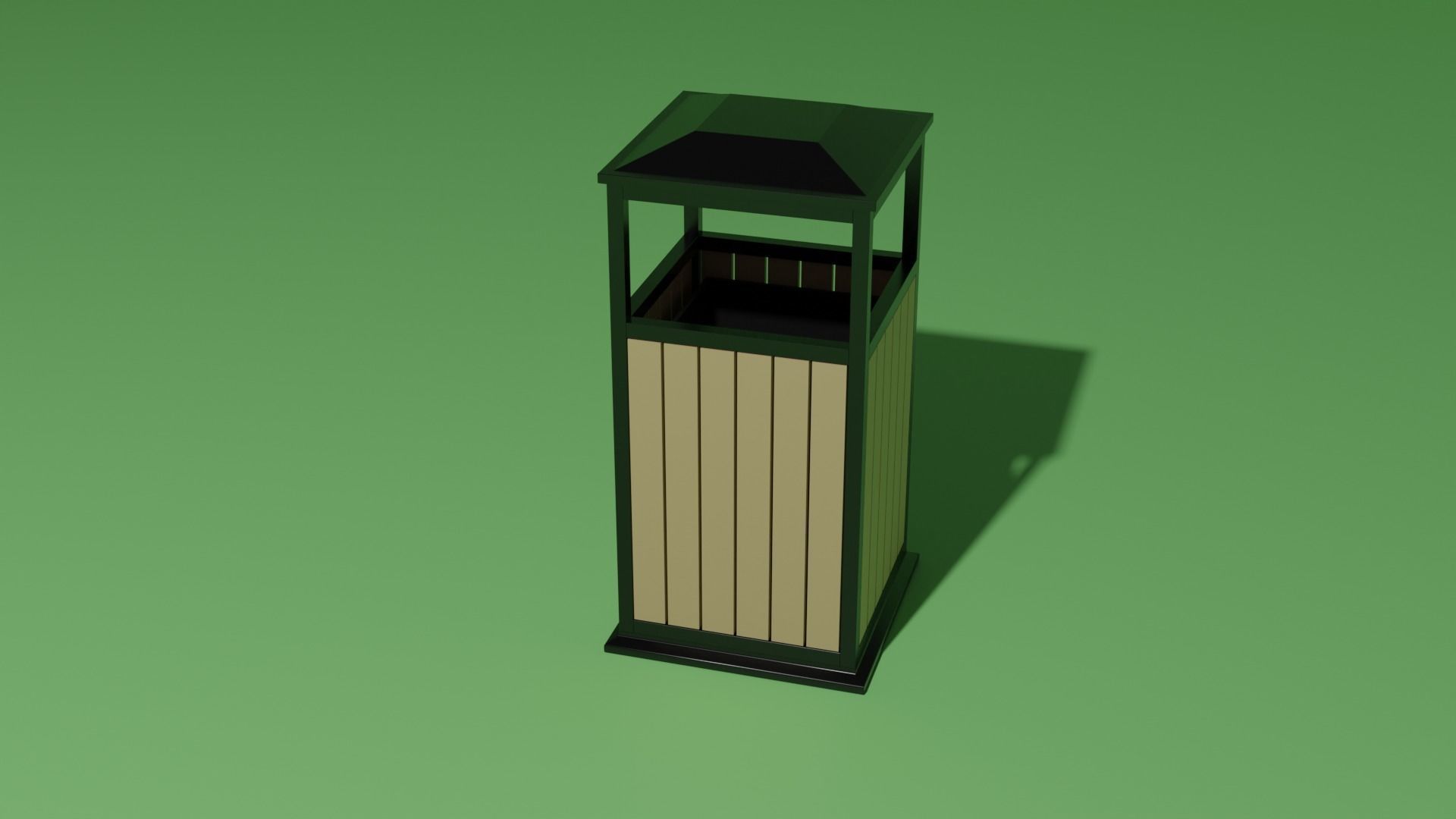 Trash bin Low-poly 3D model_3