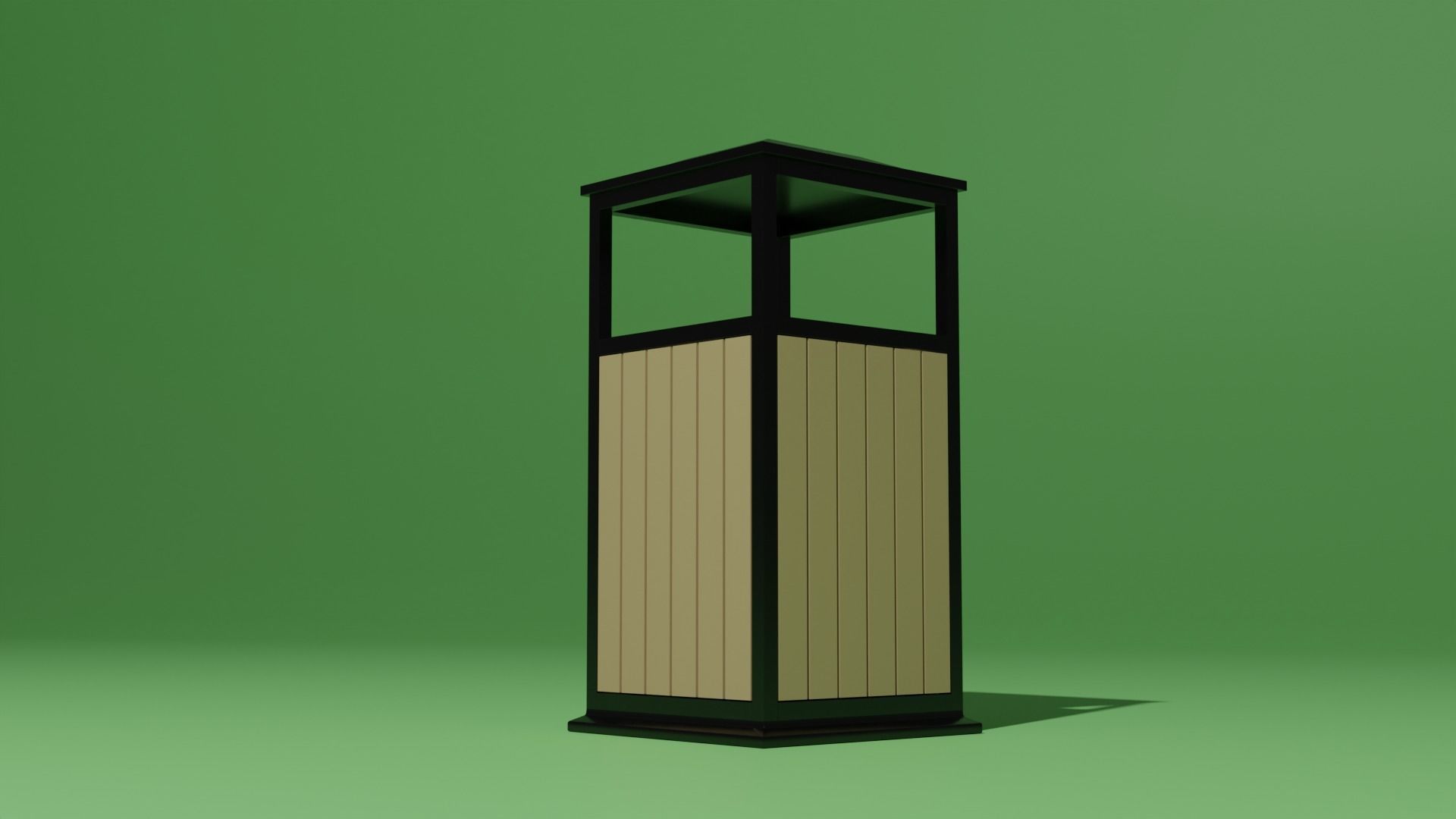 Trash bin Low-poly 3D model_10