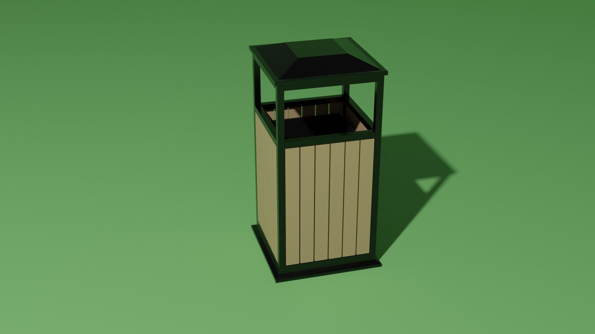 Trash bin Low-poly 3D model_1