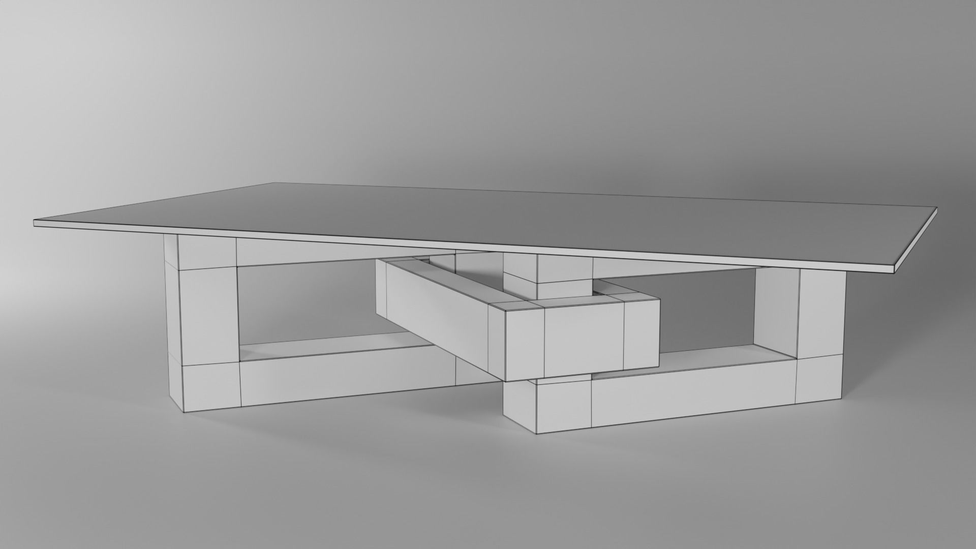 Wooden Coffee Tables Low-poly 3D Collection Low-poly 3D model_2