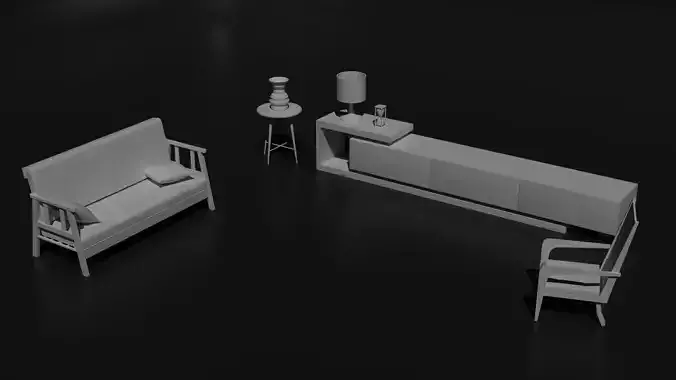 TV table and room assets