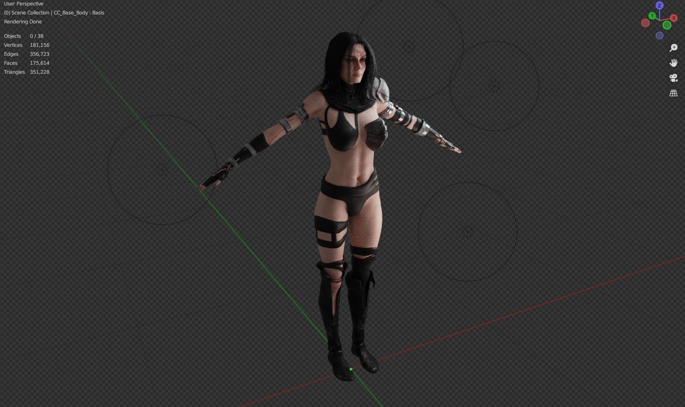 Medieval Fantasy Female - Rogue Low-poly 3D model_8