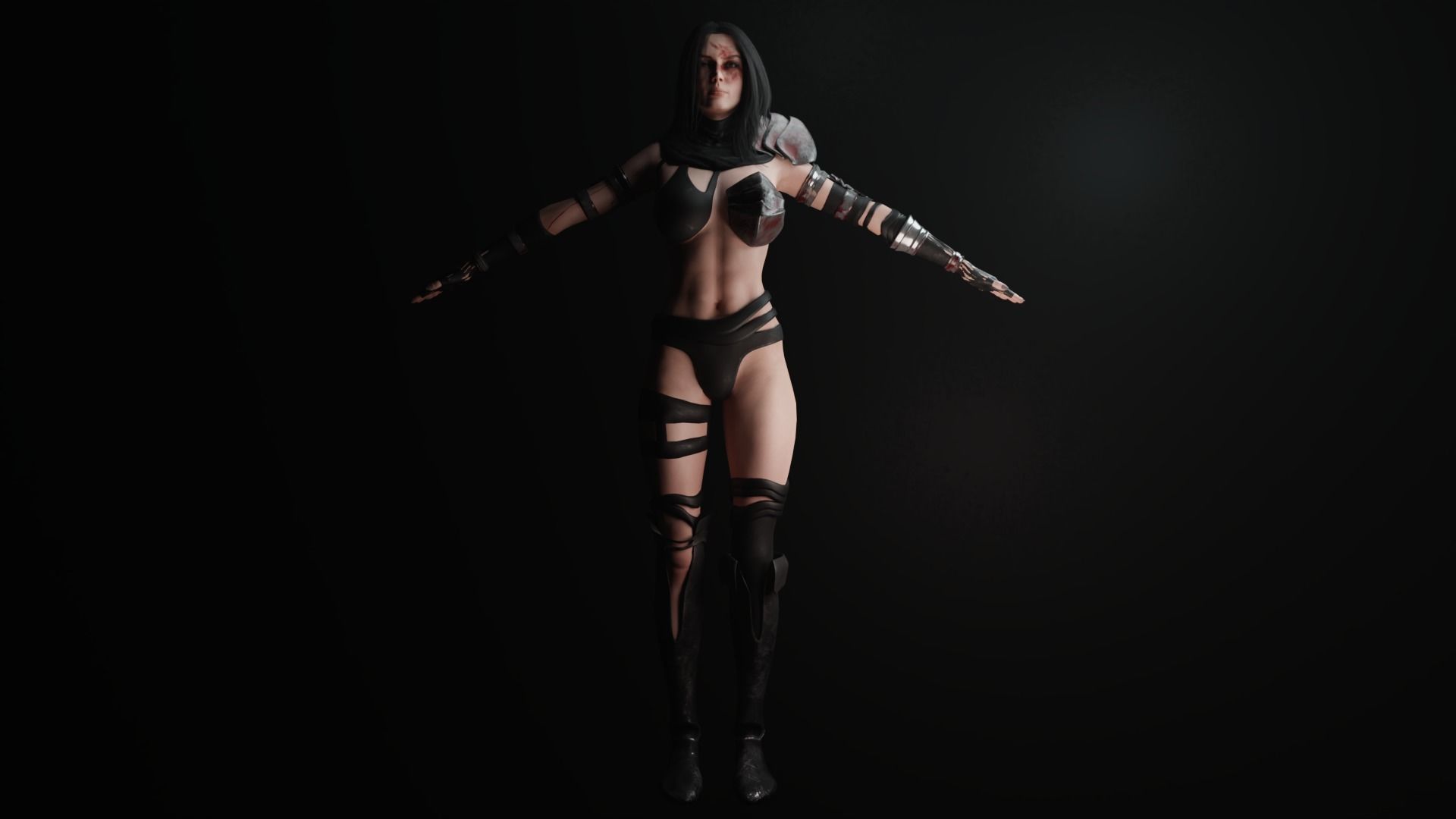Medieval Fantasy Female - Rogue Low-poly 3D model_1