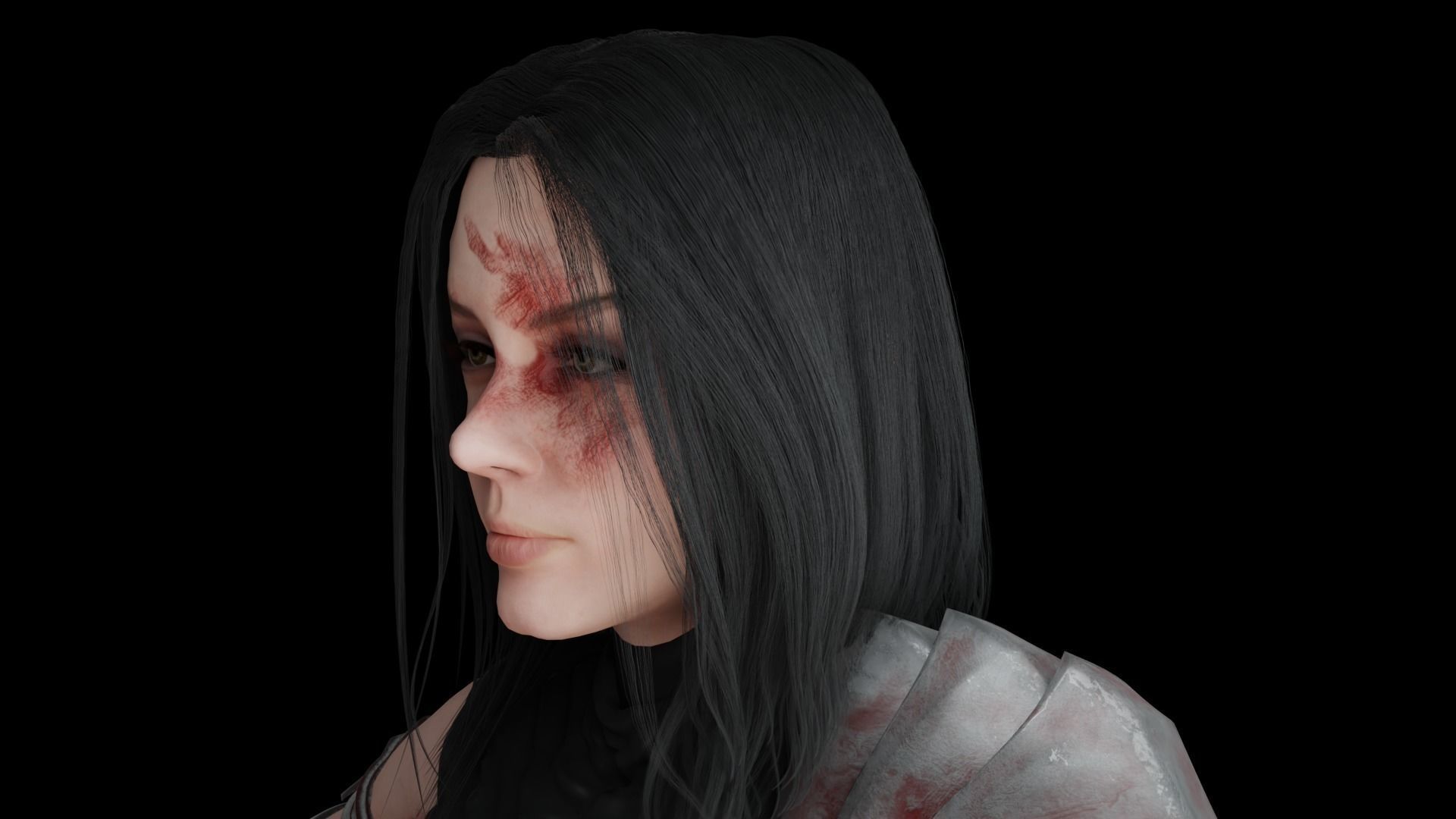 Medieval Fantasy Female - Rogue Low-poly 3D model_7