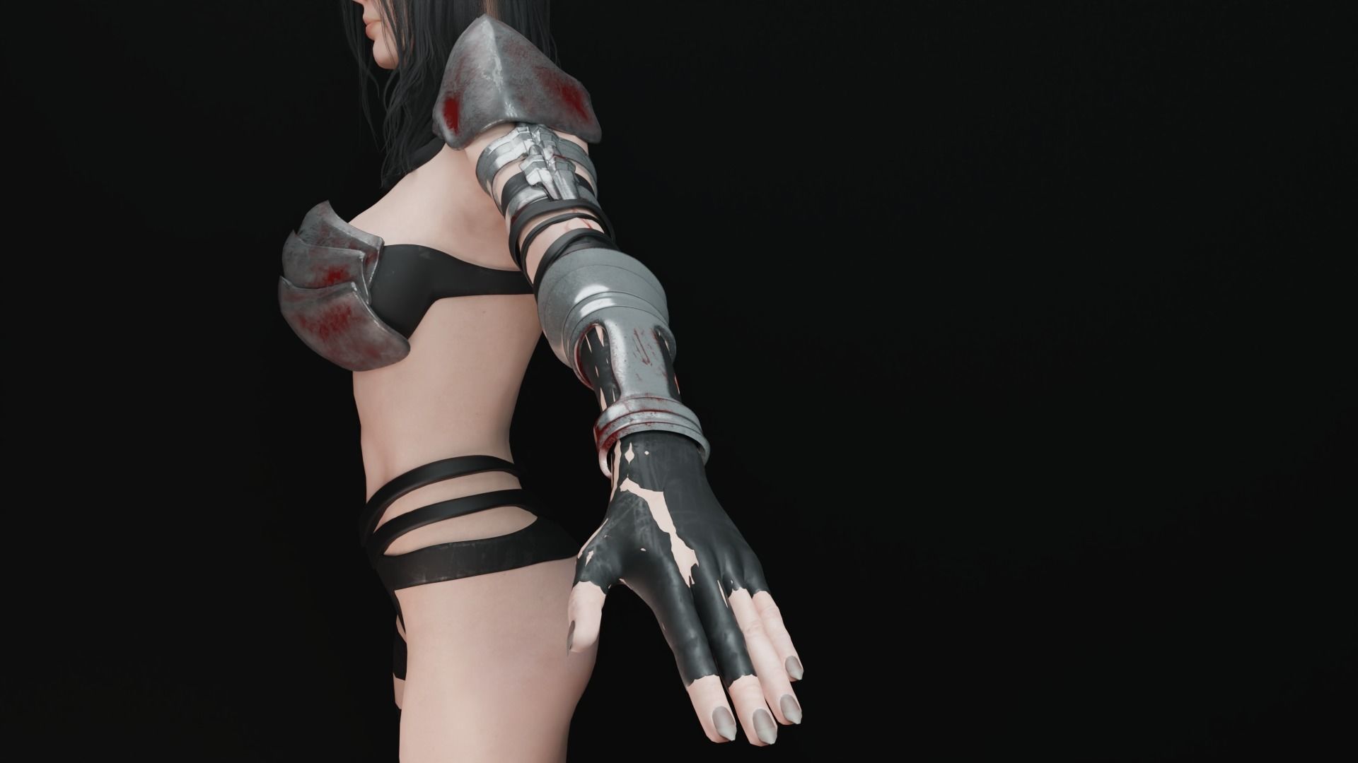 Medieval Fantasy Female - Rogue Low-poly 3D model_5