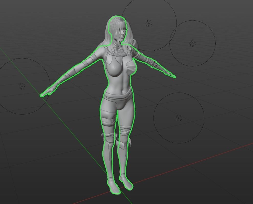 Medieval Fantasy Female - Rogue Low-poly 3D model_10