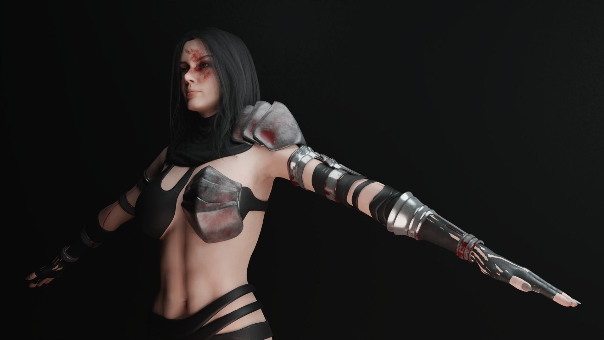 Medieval Fantasy Female - Rogue Low-poly 3D model_2