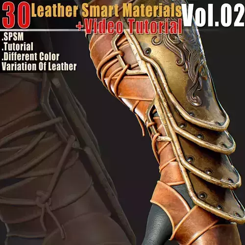 30 Leather Smart Materials Vol 02  Video Tutorial 3D model