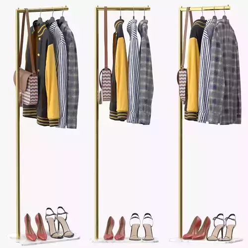 67 Free Standing Metal Coat 3D model