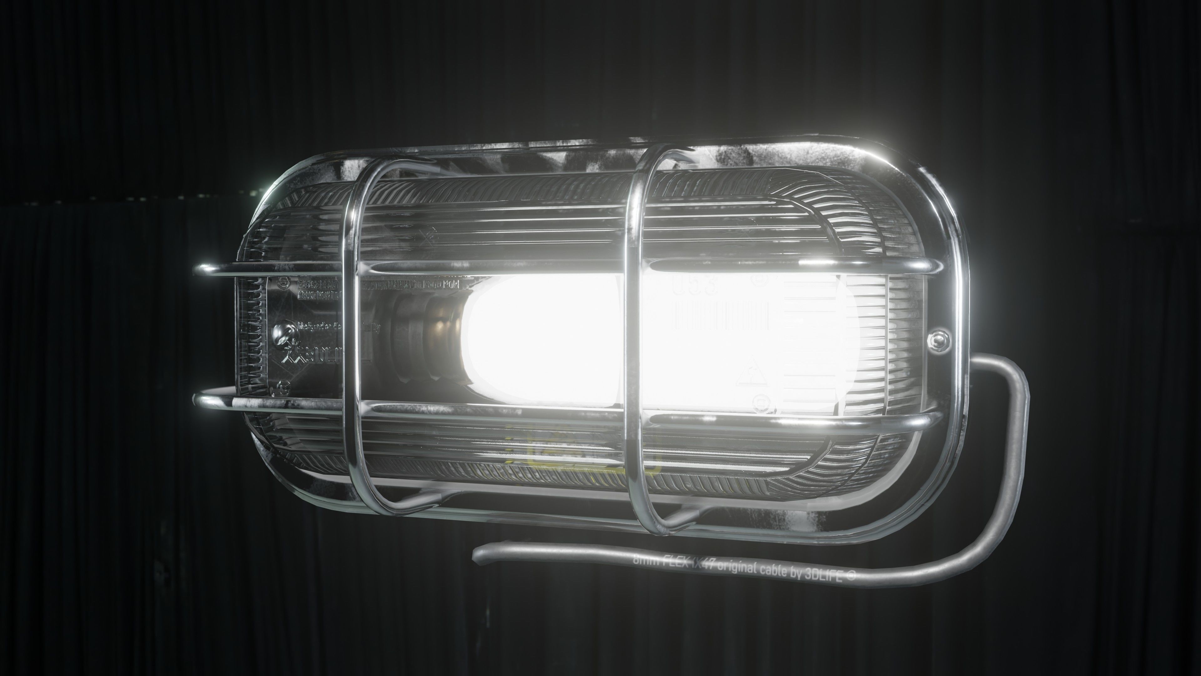 Waterproof Outdoor Wall Light Lamp Low-poly 3D model_3