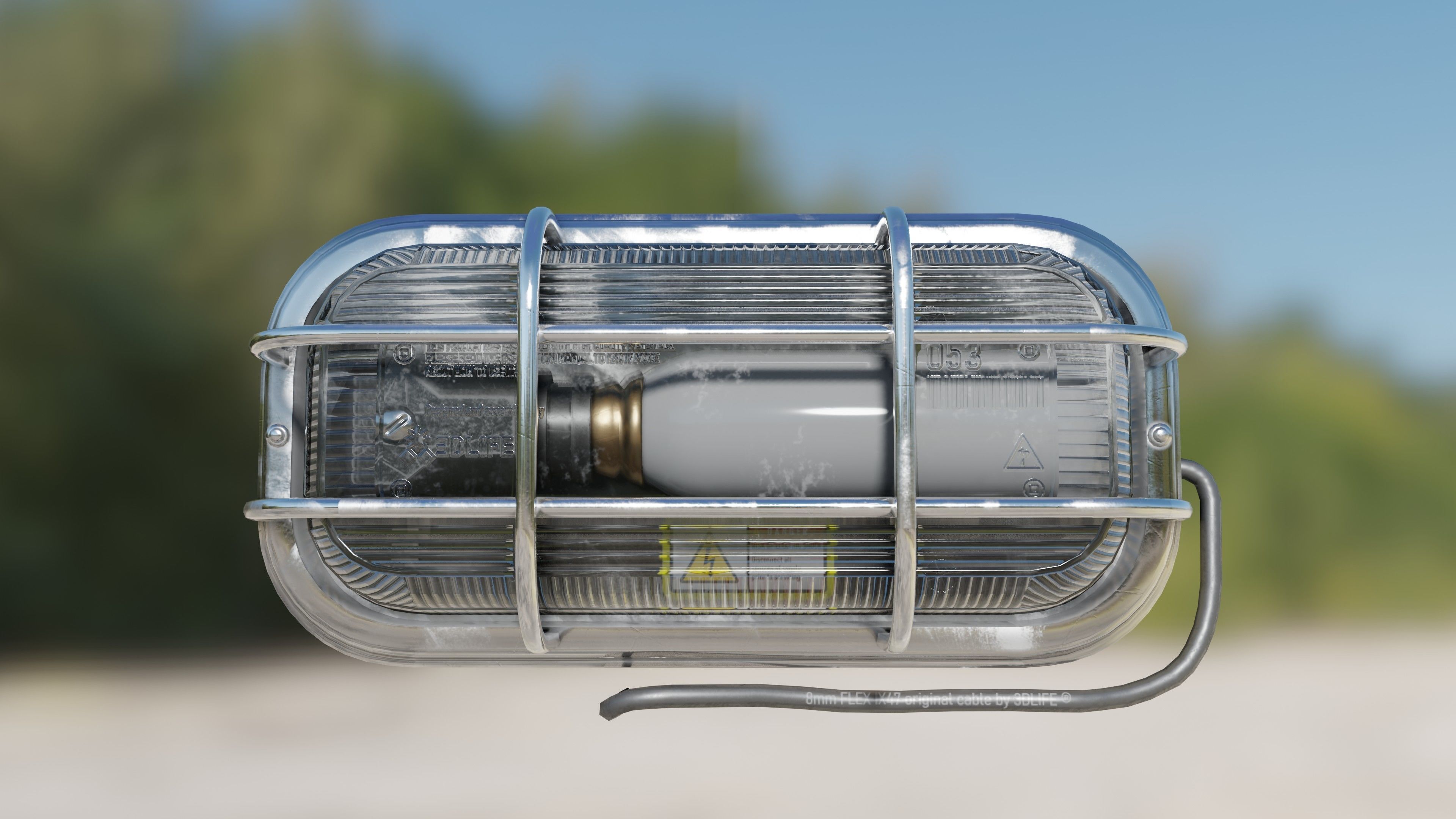 Waterproof Outdoor Wall Light Lamp Low-poly 3D model_18