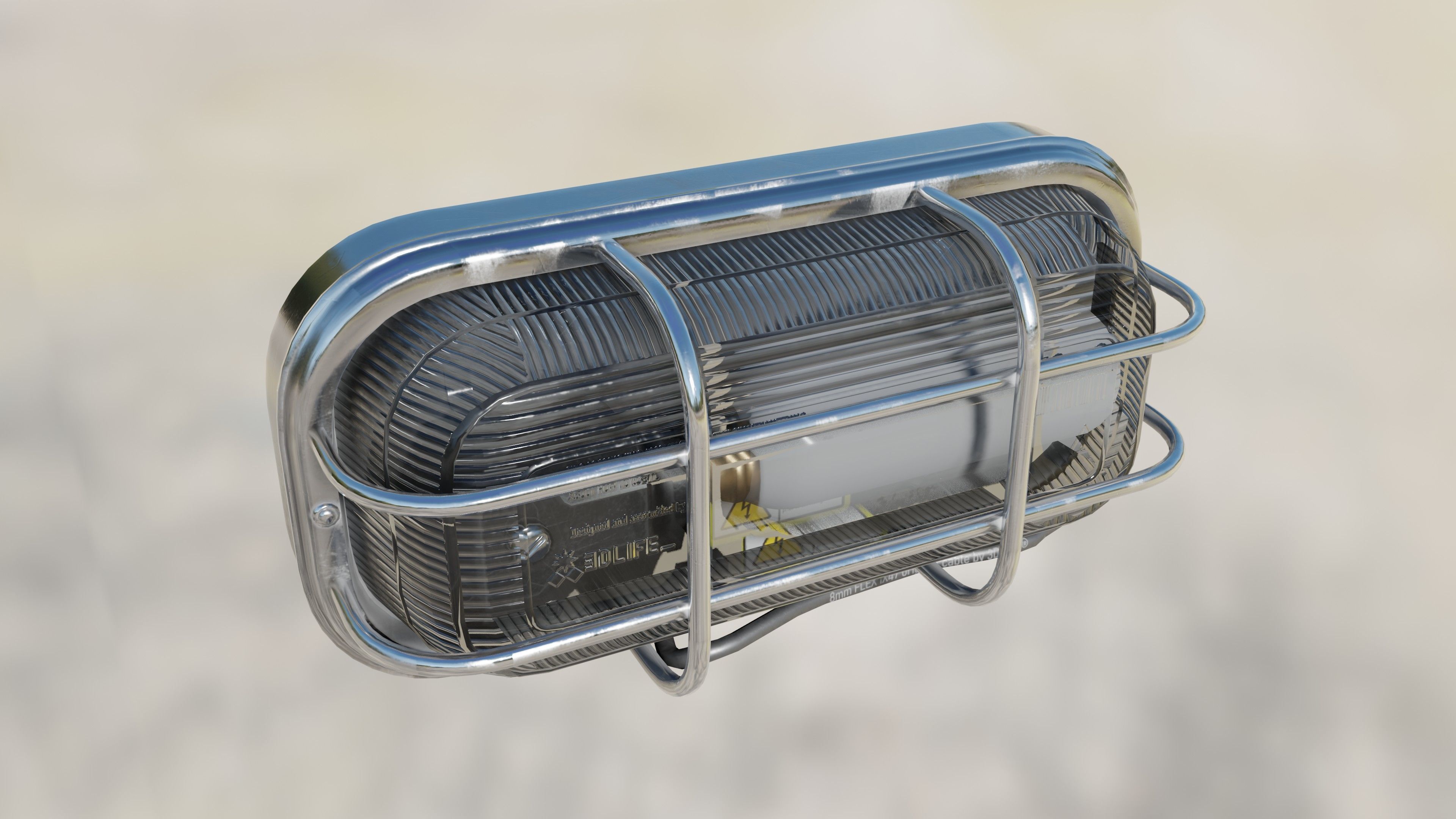 Waterproof Outdoor Wall Light Lamp Low-poly 3D model_19