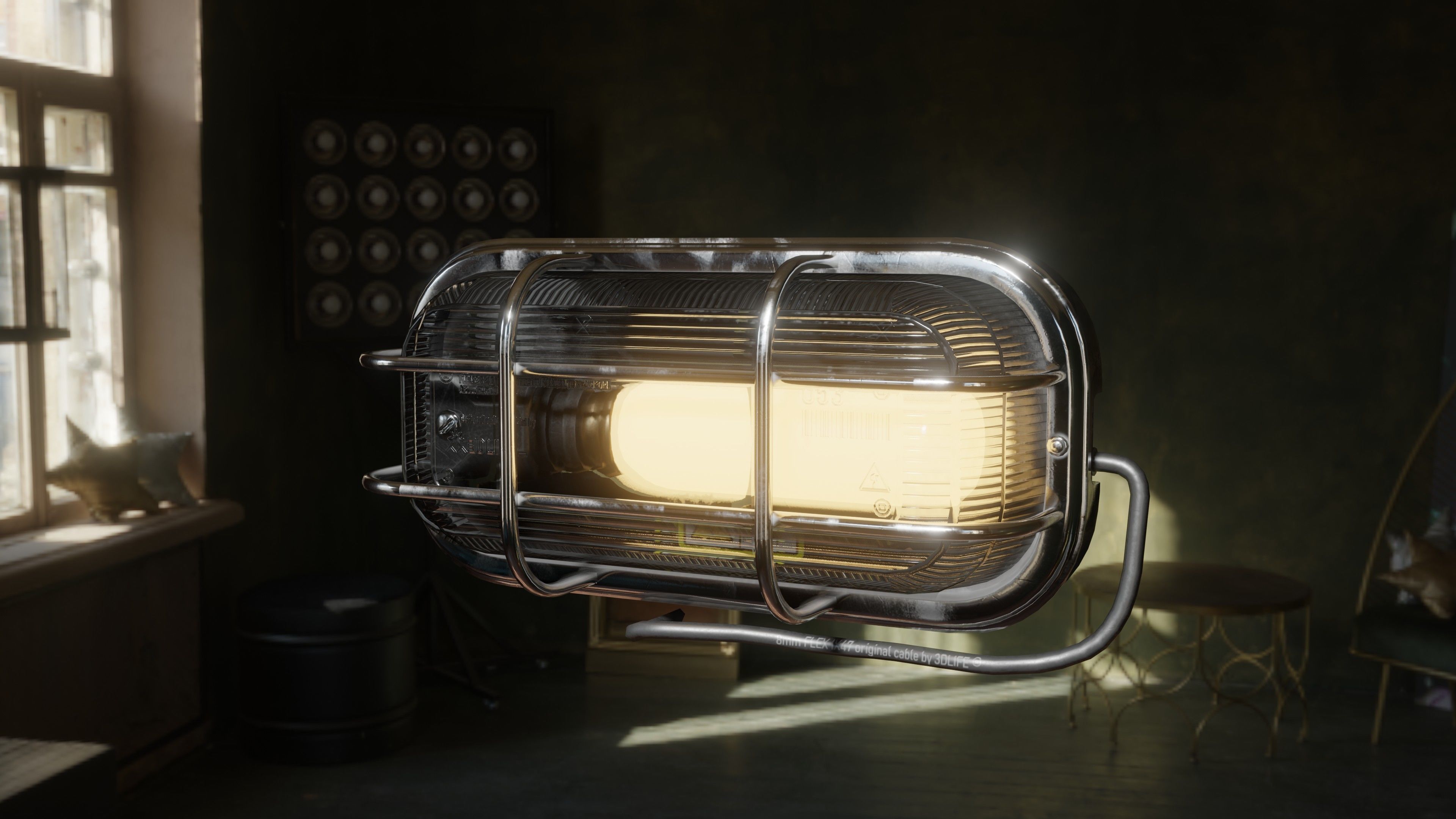 Waterproof Outdoor Wall Light Lamp Low-poly 3D model_15