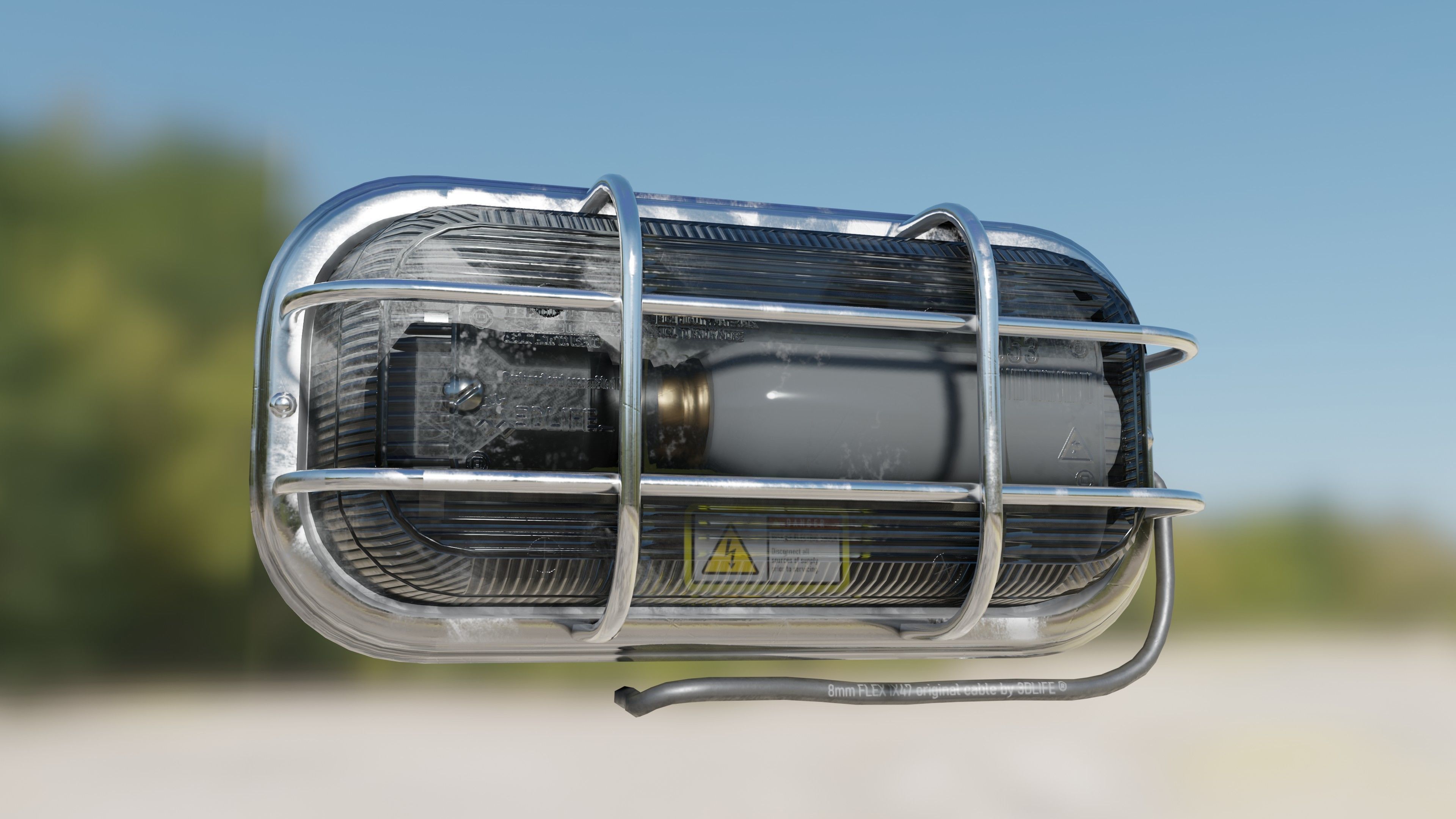 Waterproof Outdoor Wall Light Lamp Low-poly 3D model_7