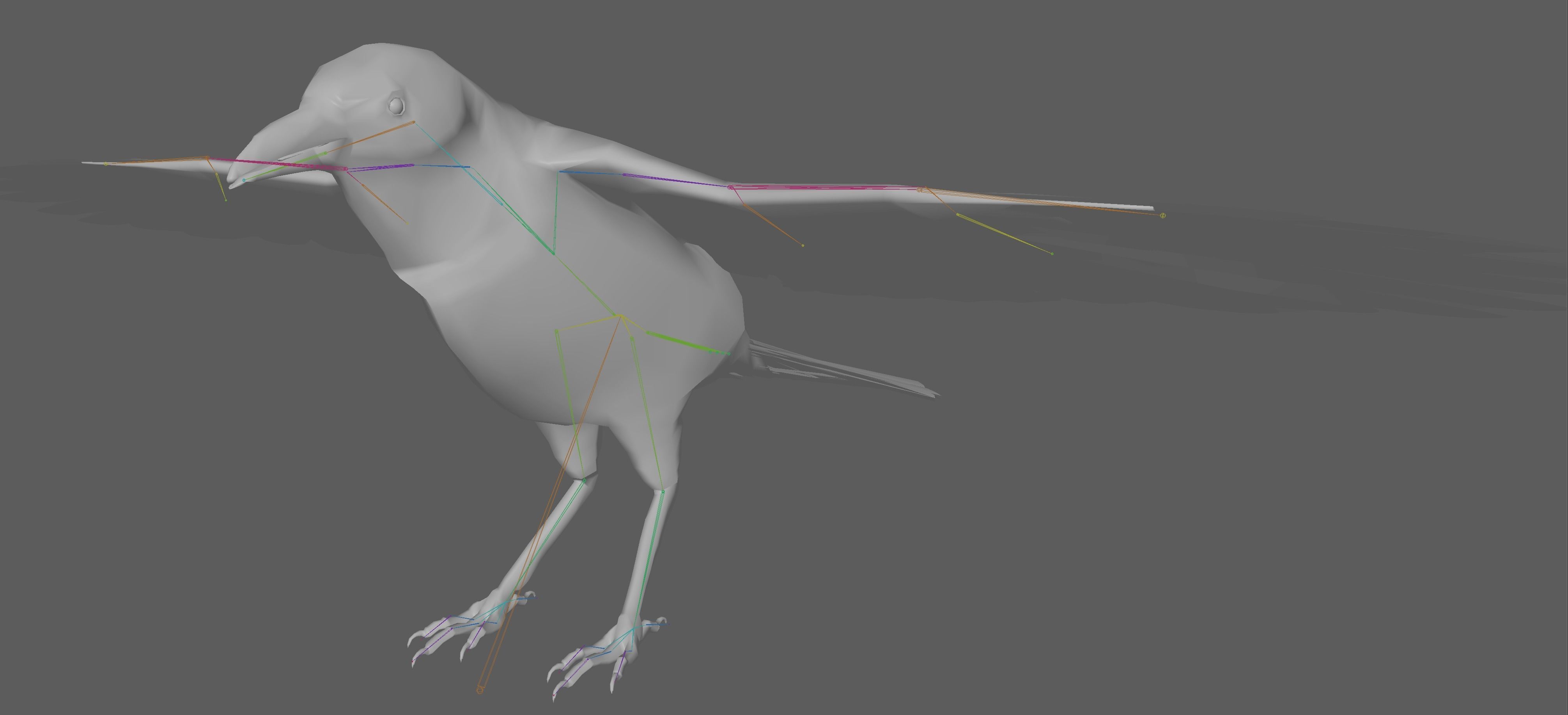 Crow Rig Low-poly 3D model_9