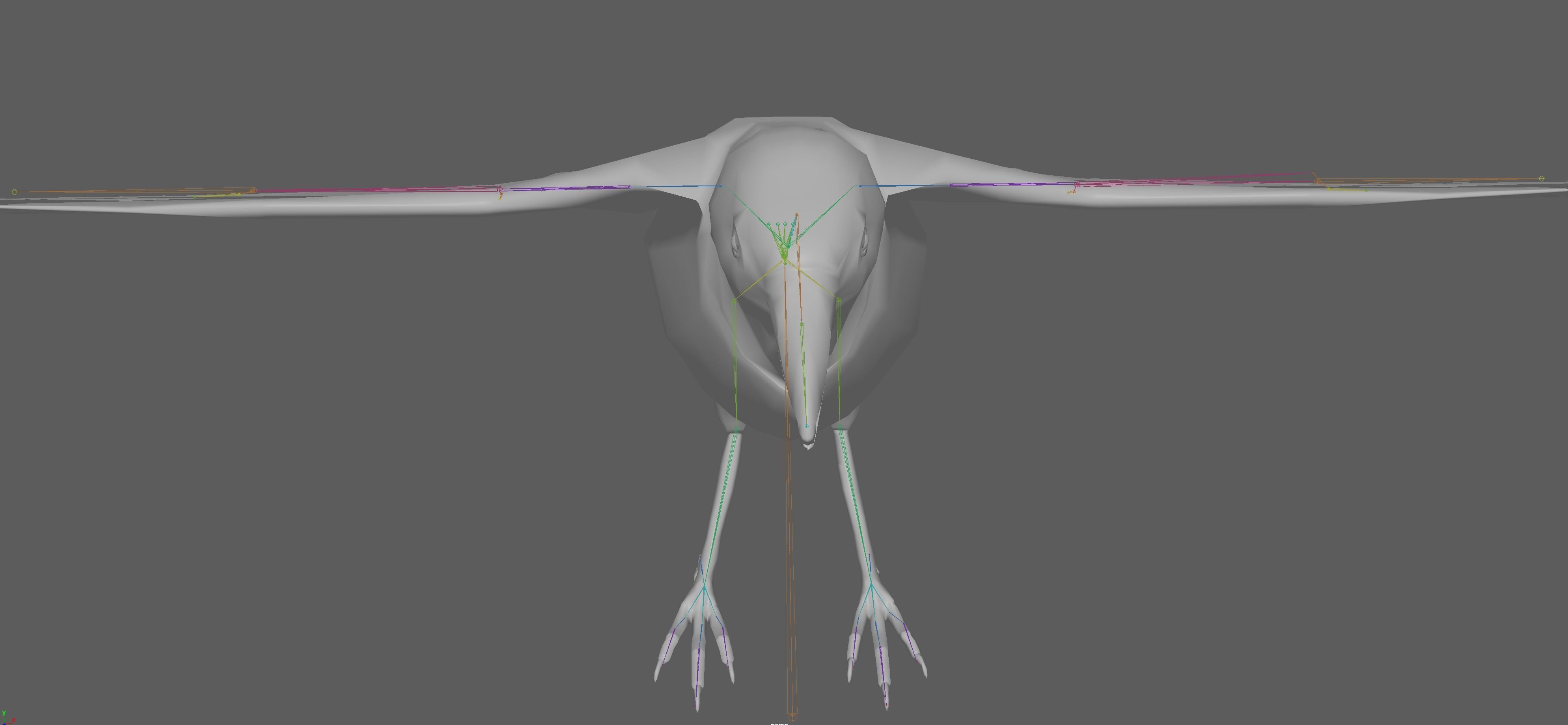 Crow Rig Low-poly 3D model_15
